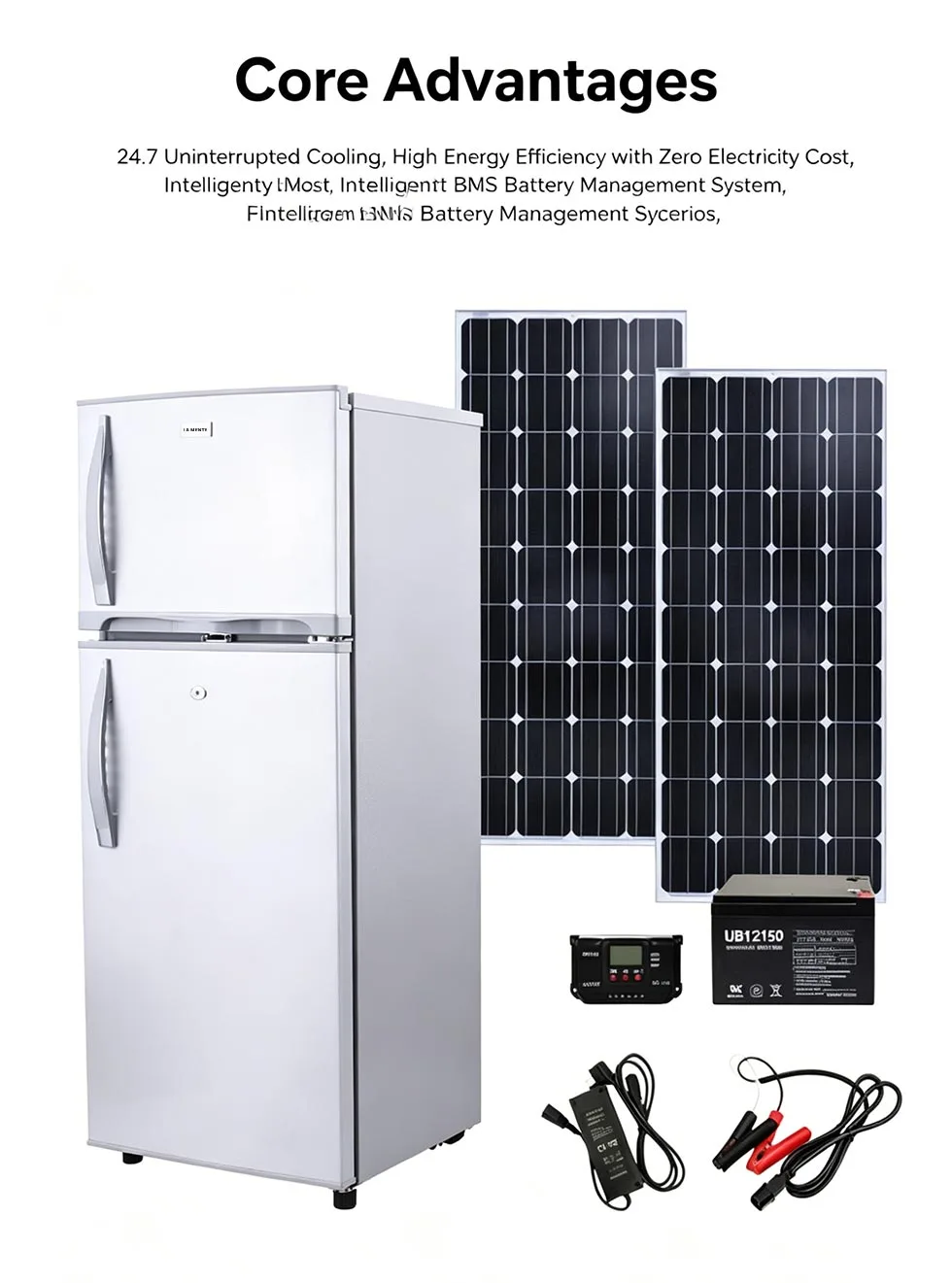 Solar-Powered Refrigerator with Integrated Battery Storage